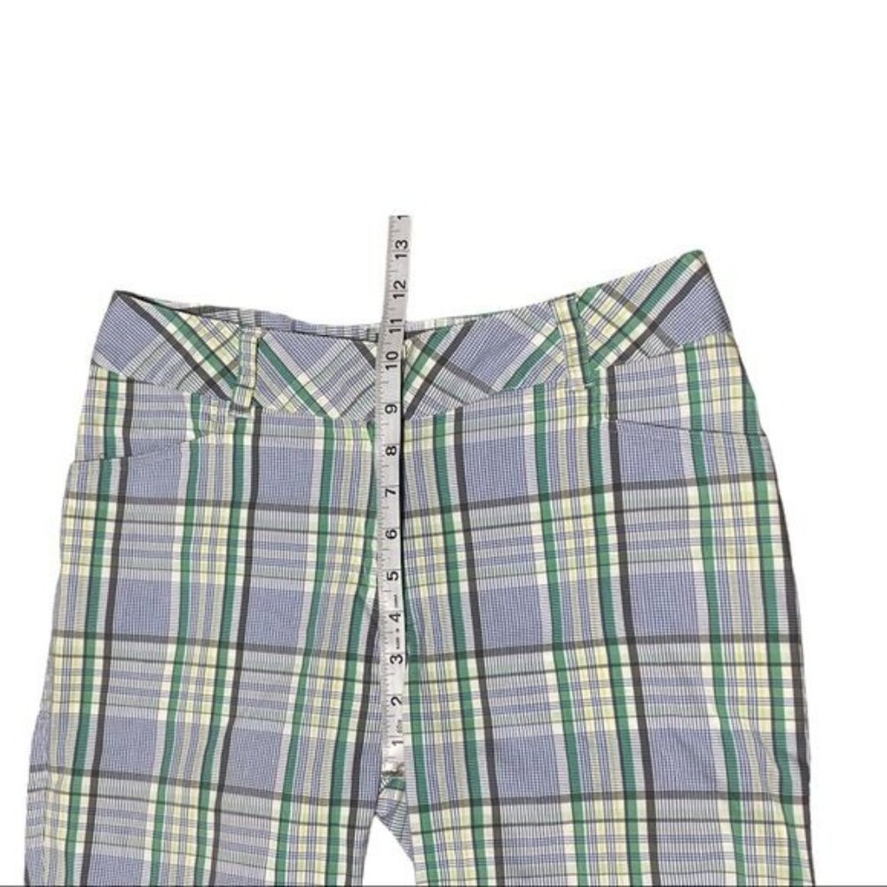 Lija Plaid Cotton Golf Bermuda Shorts Women’s Size 8 Stretch - Picture 3 of 9